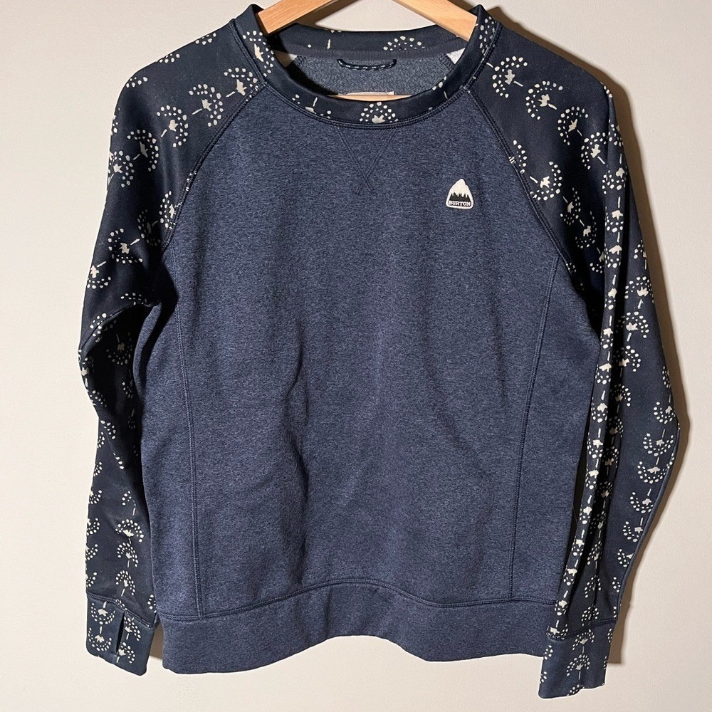 Burton Women's Oak Crew Navy and Patterned Sweatshirt